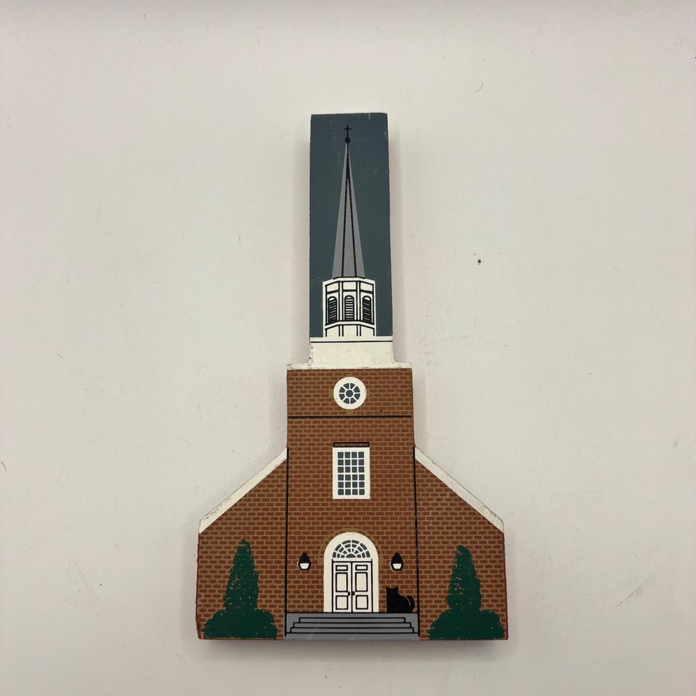 The Cats Meow Village St‎ James School Chapel Maryland Wood Shelf Sitter 1990